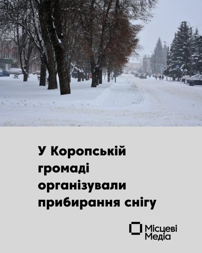 У Коропській громаді організували прибирання доріг від снігу